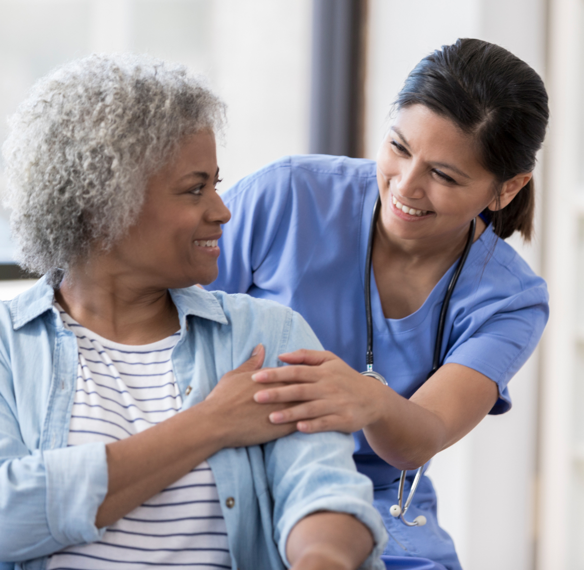 caregiver giving help